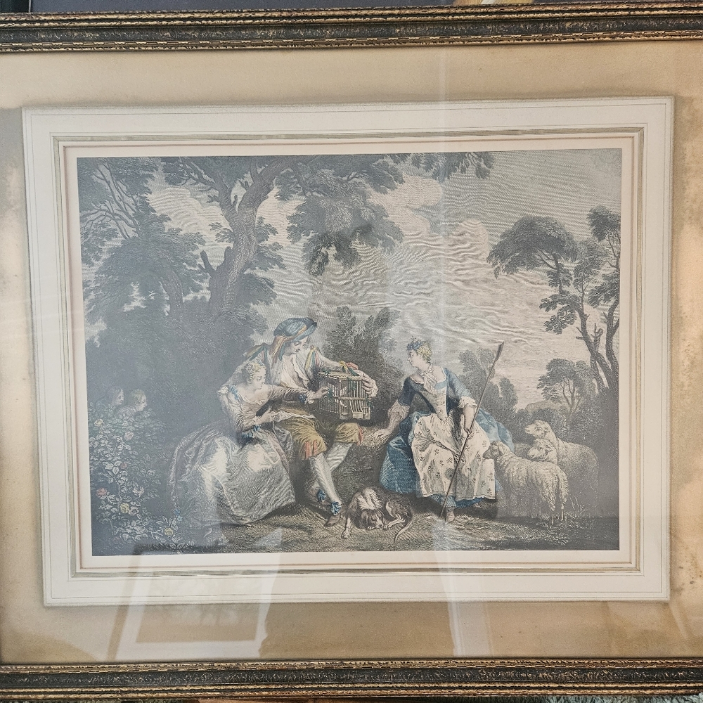 N.De Larmassin lancret aquatint engraving 18th century